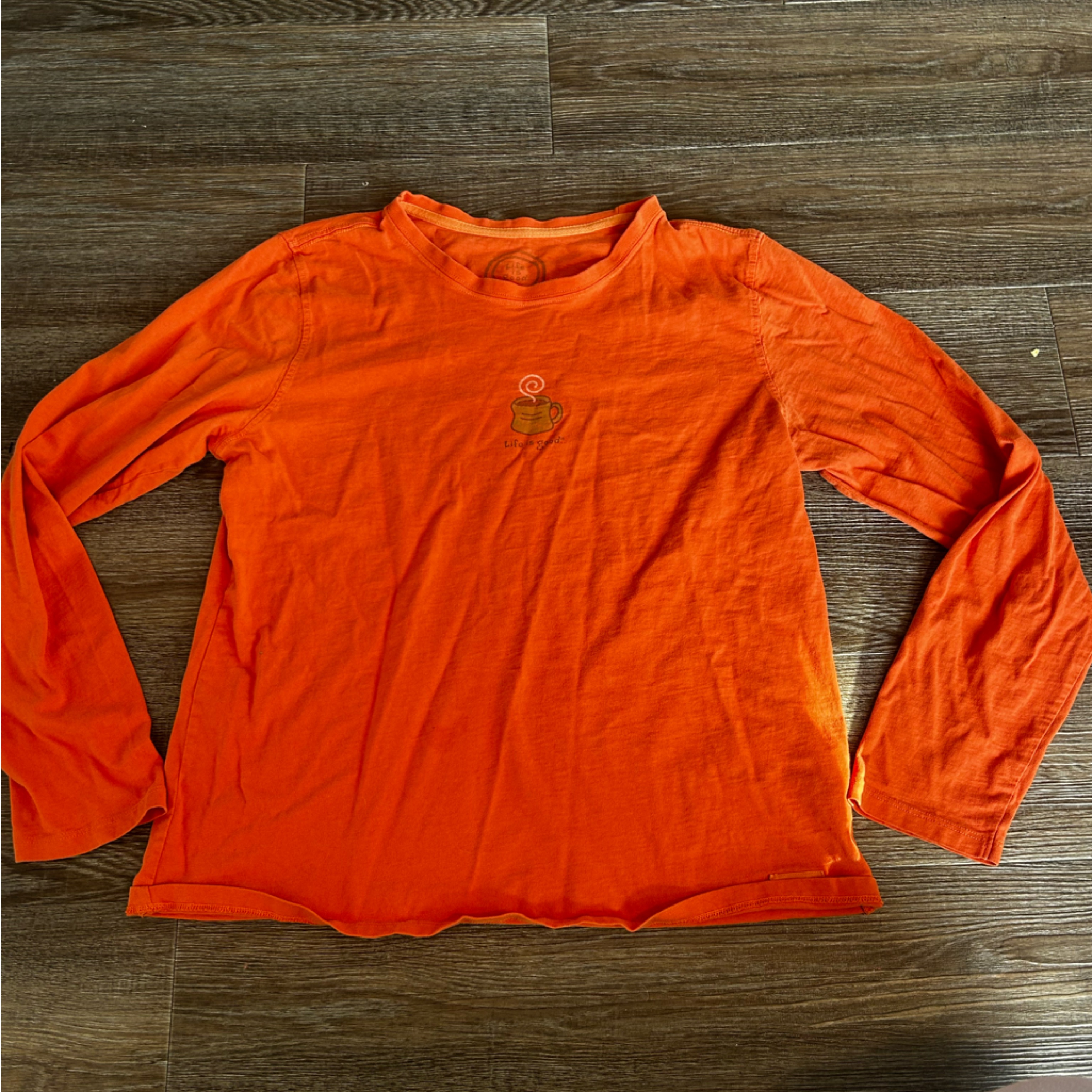 Life Is Good Vibrant Orange Long Sleeve Tee